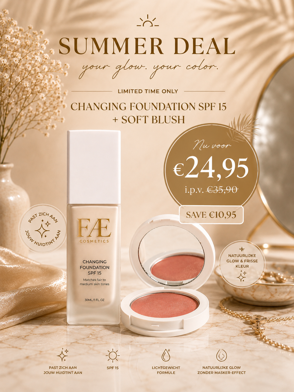 ☀️Summer Deal FÆ Changing Foundation SPF15 +FÆ Soft Blush