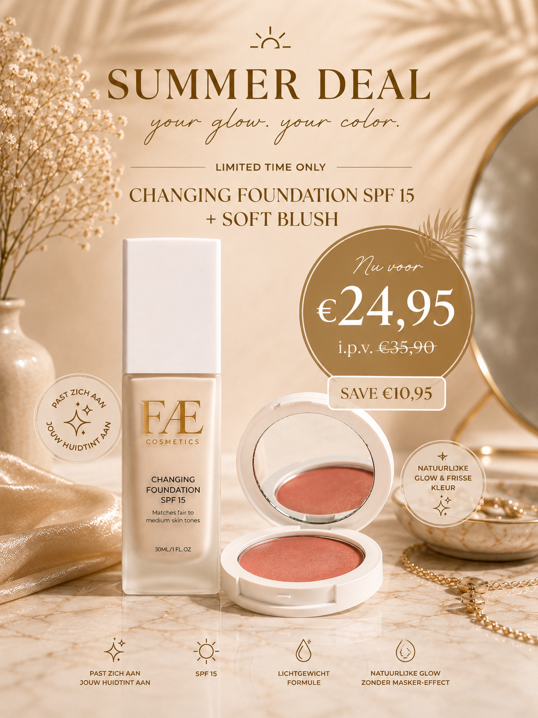 ☀️Summer Deal FÆ Changing Foundation SPF15 +FÆ Soft Blush